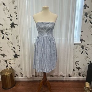 Elegant Blue Strapless Dress